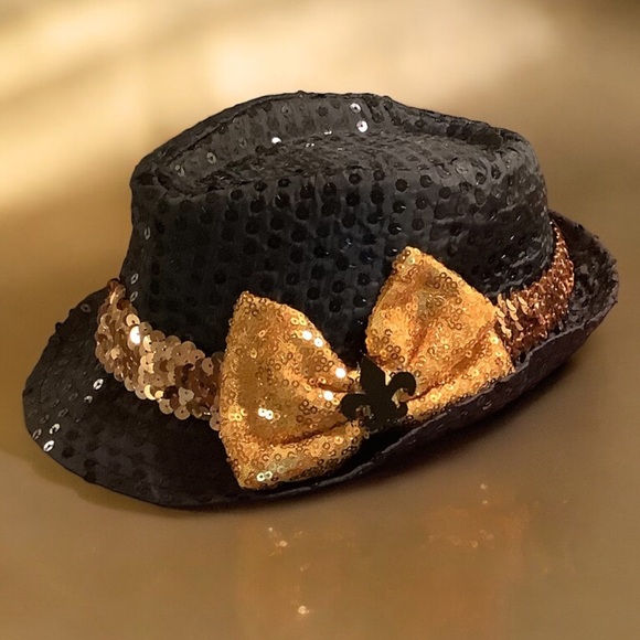 Kids Black and Gold Saints Fedora Hat - Picture 1 of 6